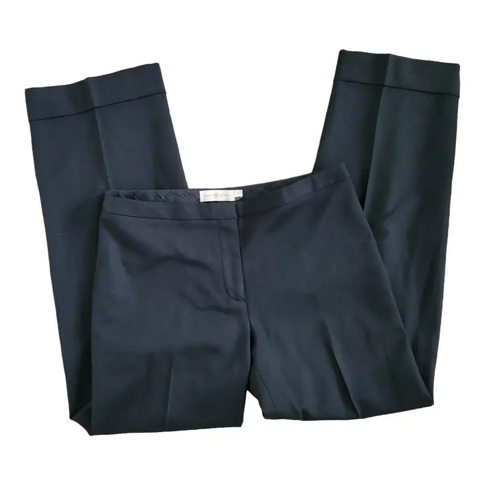 Tory Burch Women Minimaist Culottes Wool Wide Leg Business Corporate Black 0